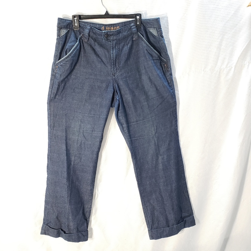 d. Jeans size 14 casual Wide Leg blue cuff 35x31